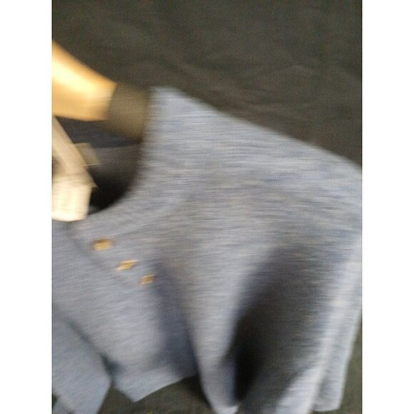 LL Bean Sweater Mens Large Blue Ragg Lambs Wool Henley Pullover Knit Outdoor - Picture 5 of 8